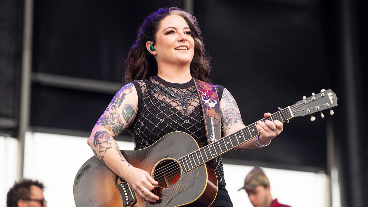 Ashley McBryde performing at Faster Horses Festival