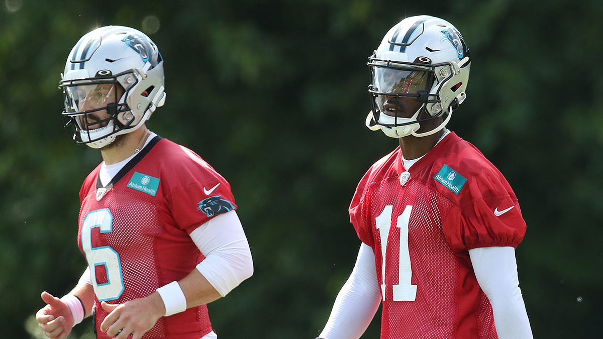 Baker Mayfield and PJ Walker in training camp