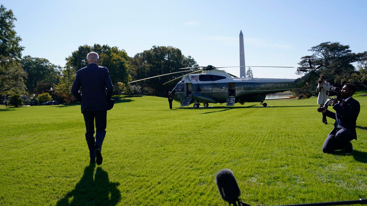 President Biden walks to Marine One