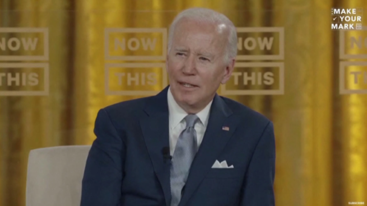 Biden speaking during NowThis forum