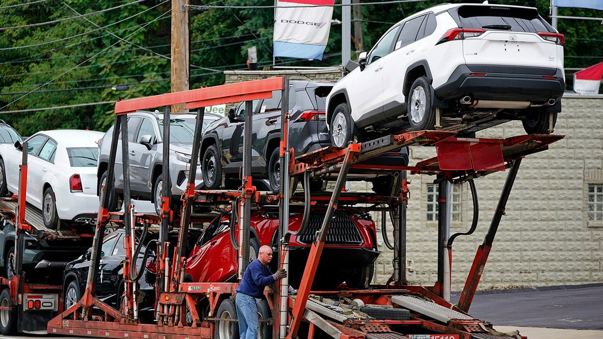 cars on truck