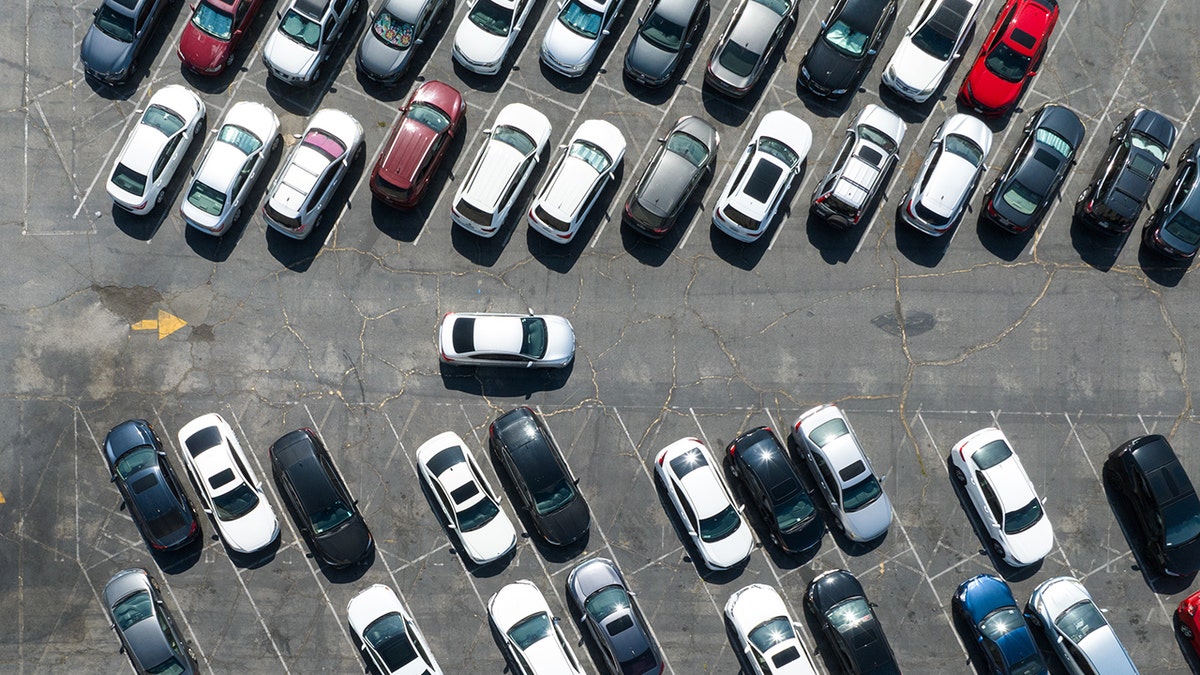 cars parking lot california