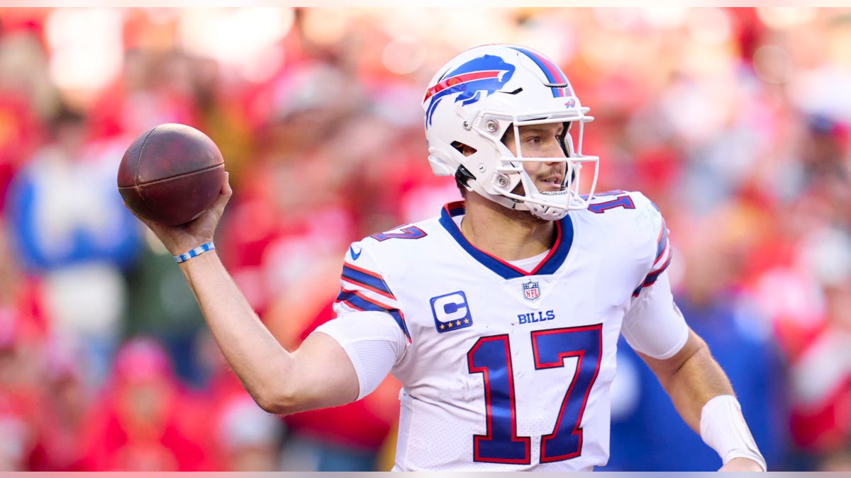 Josh Allen throws ball