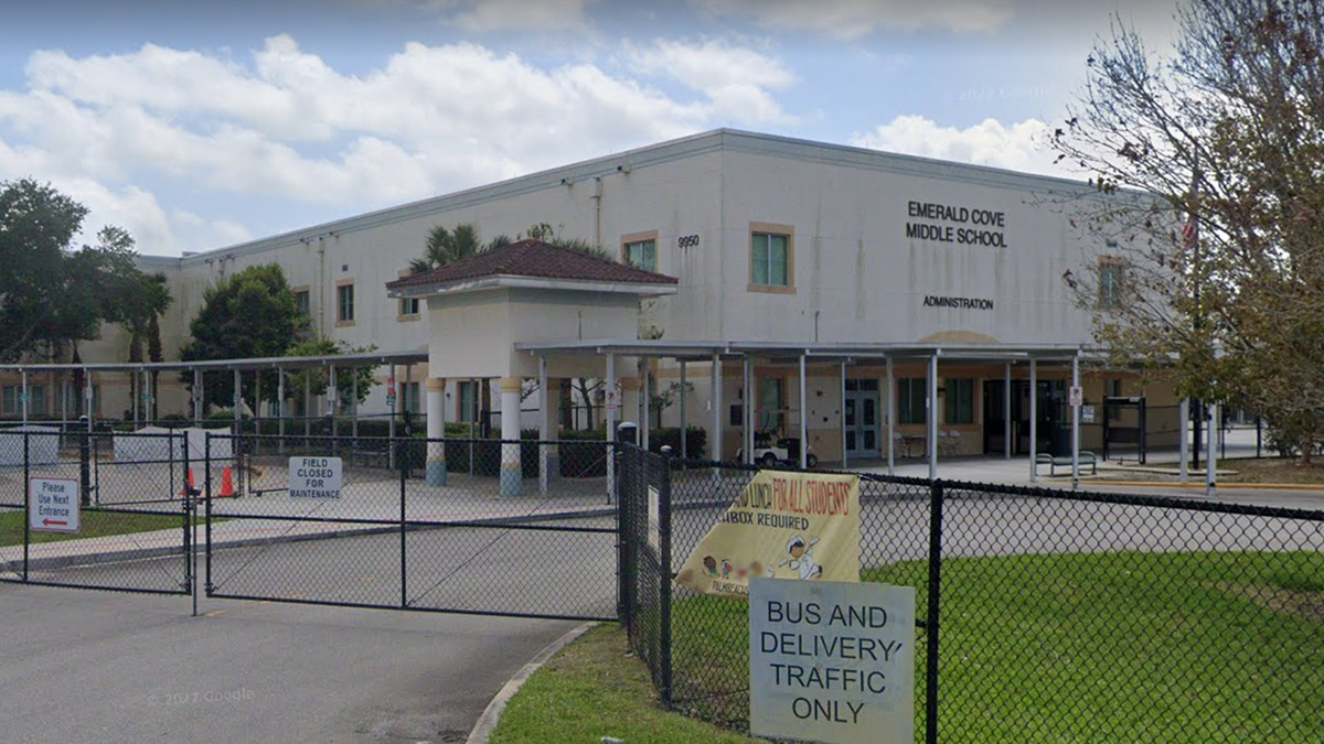 An entrance to the Emerald Cove Middle School in Florida 