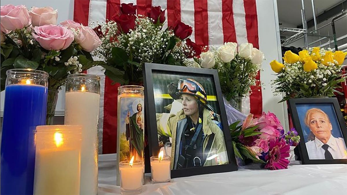 FDNY EMS Lt. Alison Russo candles and memorial