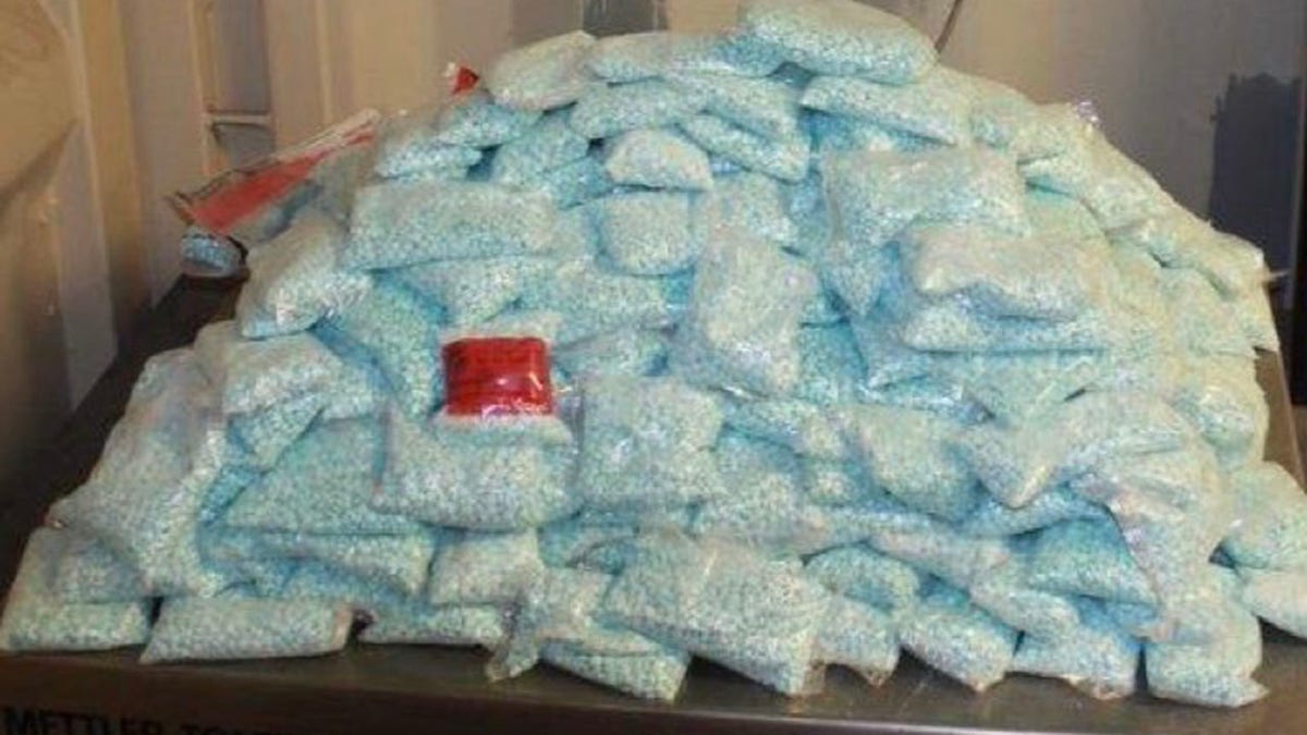 Huge pile of blue fentanyl pills seized near the border