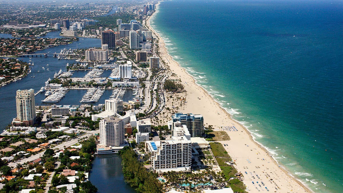 Ariel view of Fort Lauderdale Florida coastline