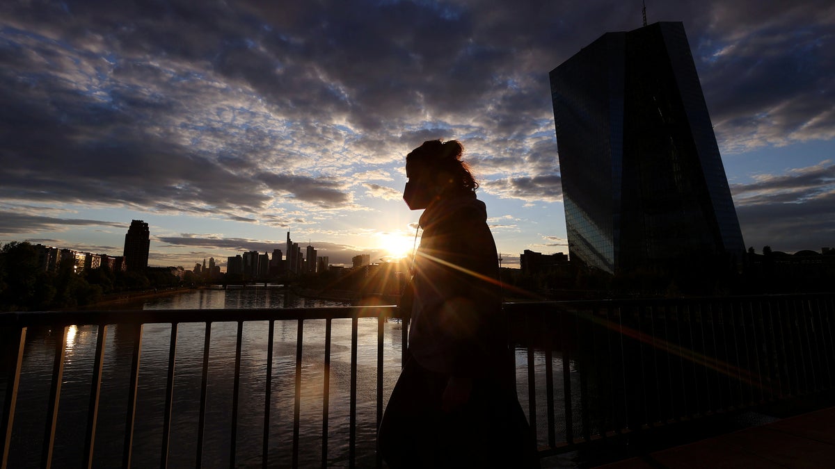 Woman wearing mask in Germany