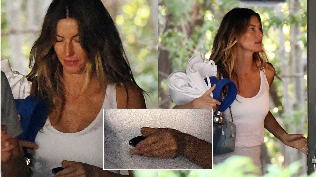 Gisele Bündchen without her wedding ring