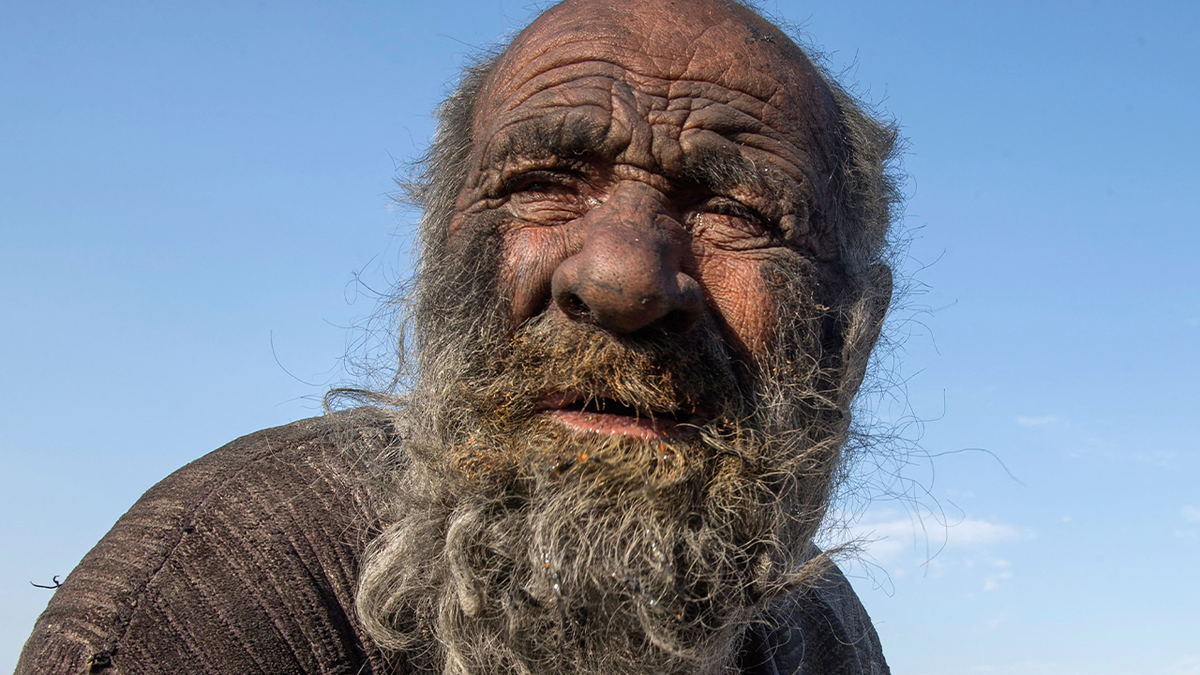 Close up of Amou Haji's face