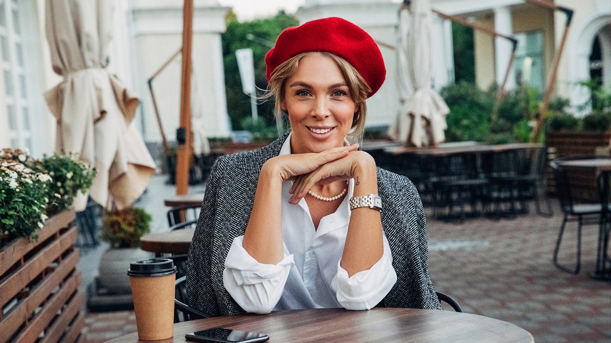 French woman with beret