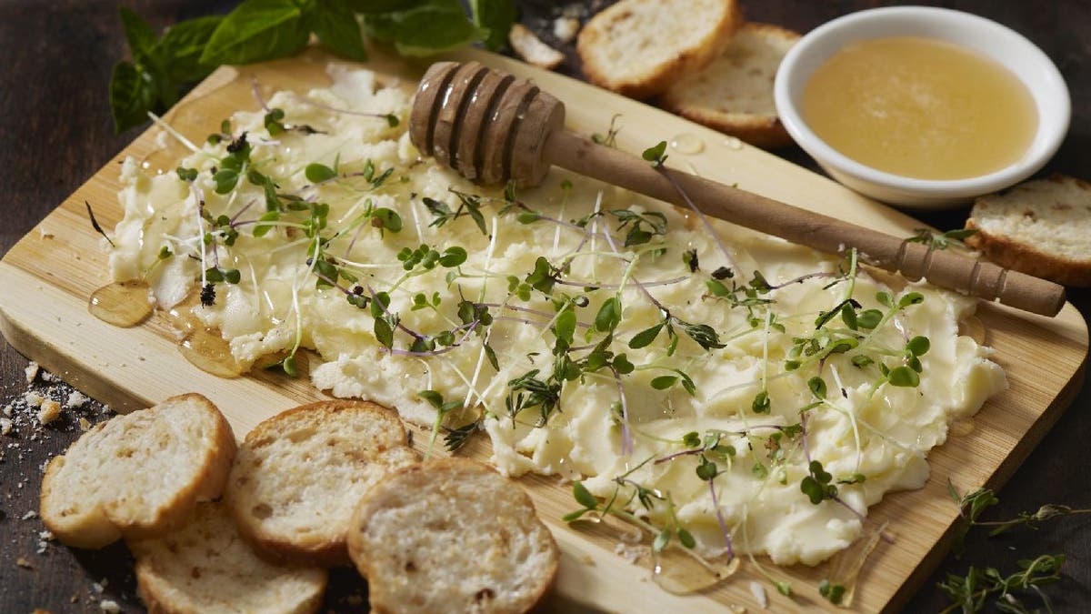 Butter board with toppings and honey