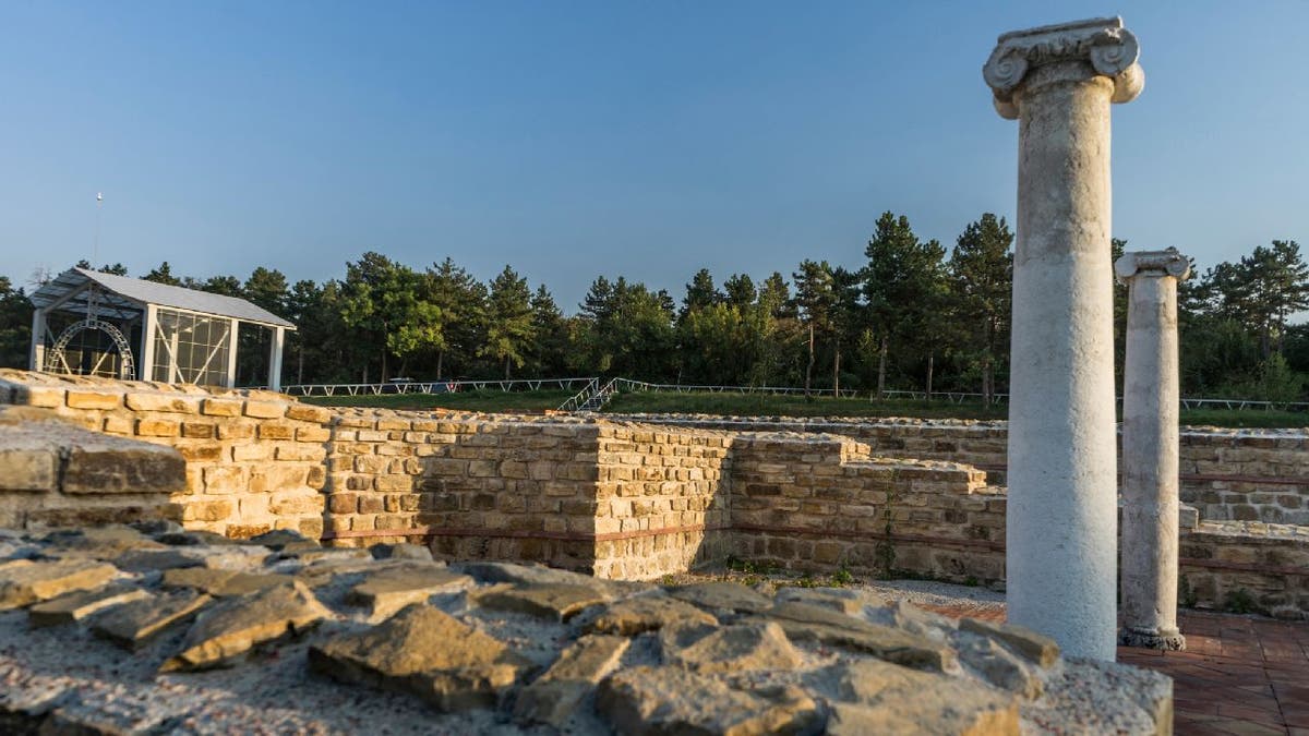 Columns stand in middle of ancient fortress Novae