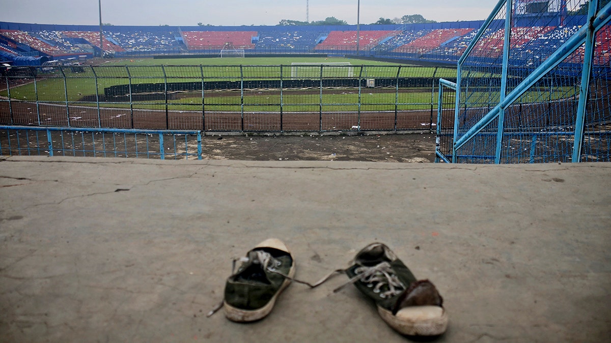 Shoes left at Indonesia stadium
