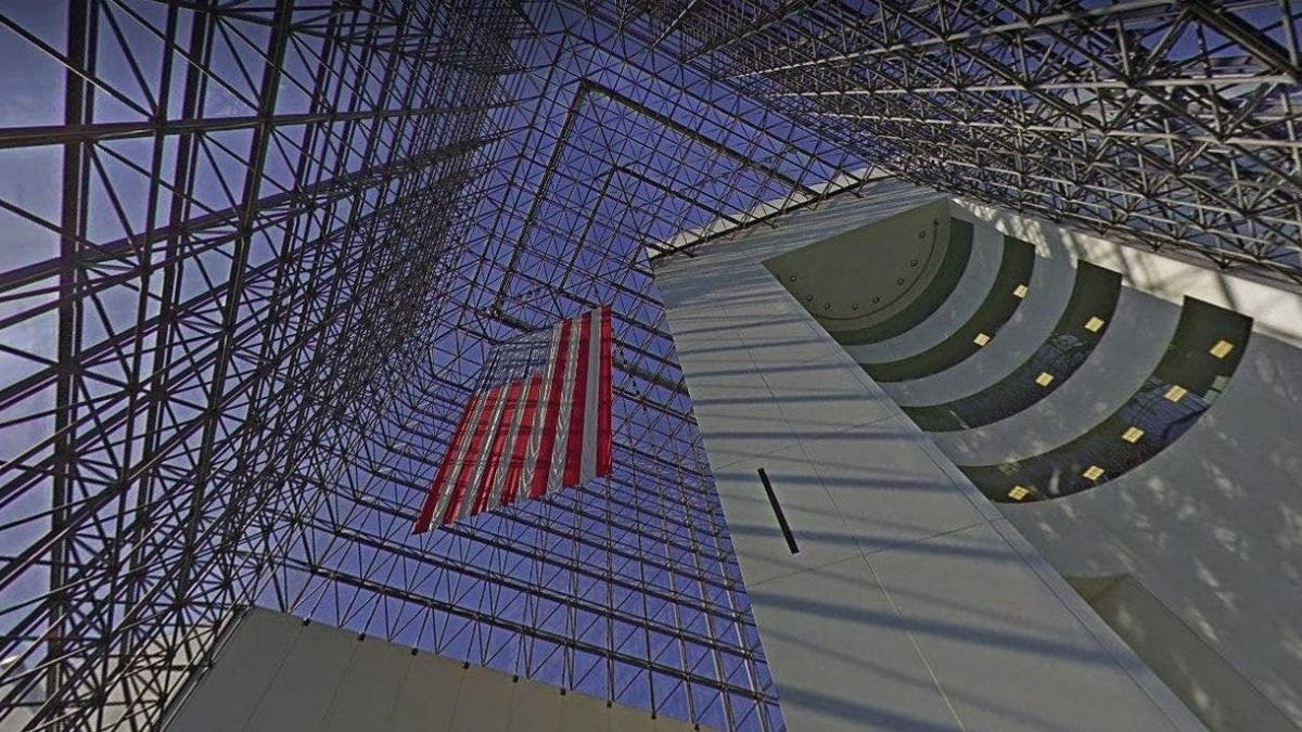 A photo of the inside of the John F. Kennedy Library and Museum
