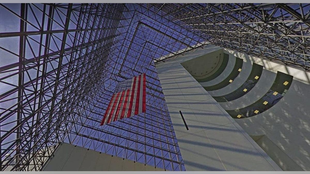 A photo of the inside of the John F. Kennedy Library and Museum