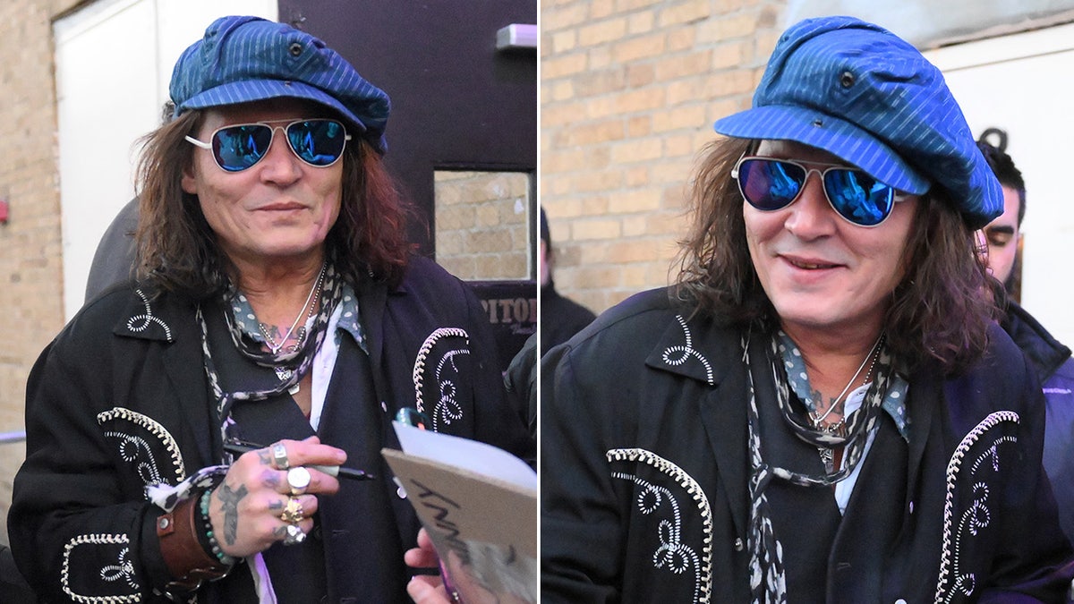 Johnny Depp in good spirits before concert