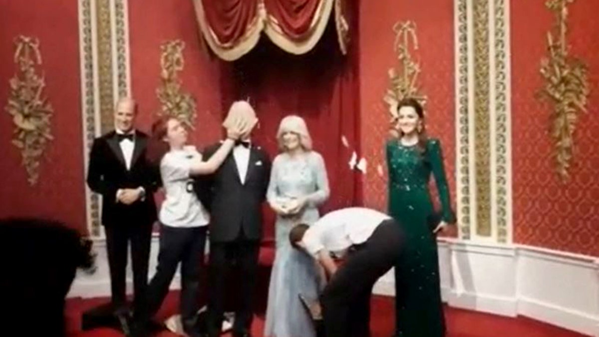 King Charles III waxwork caked