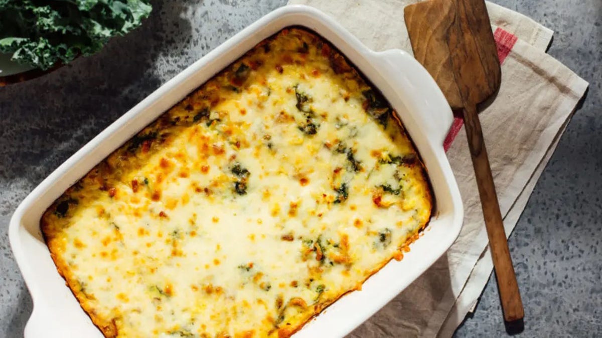 Kale and Bacon Hash Brown Casserole
