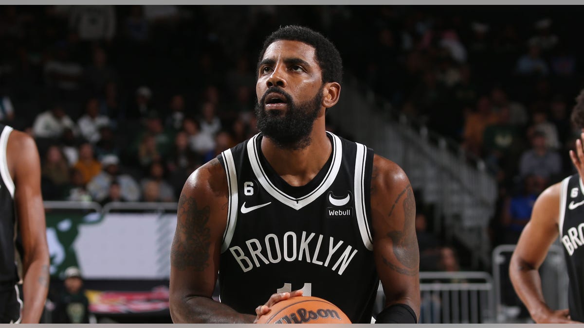 Kyrie Irving shoots free throw