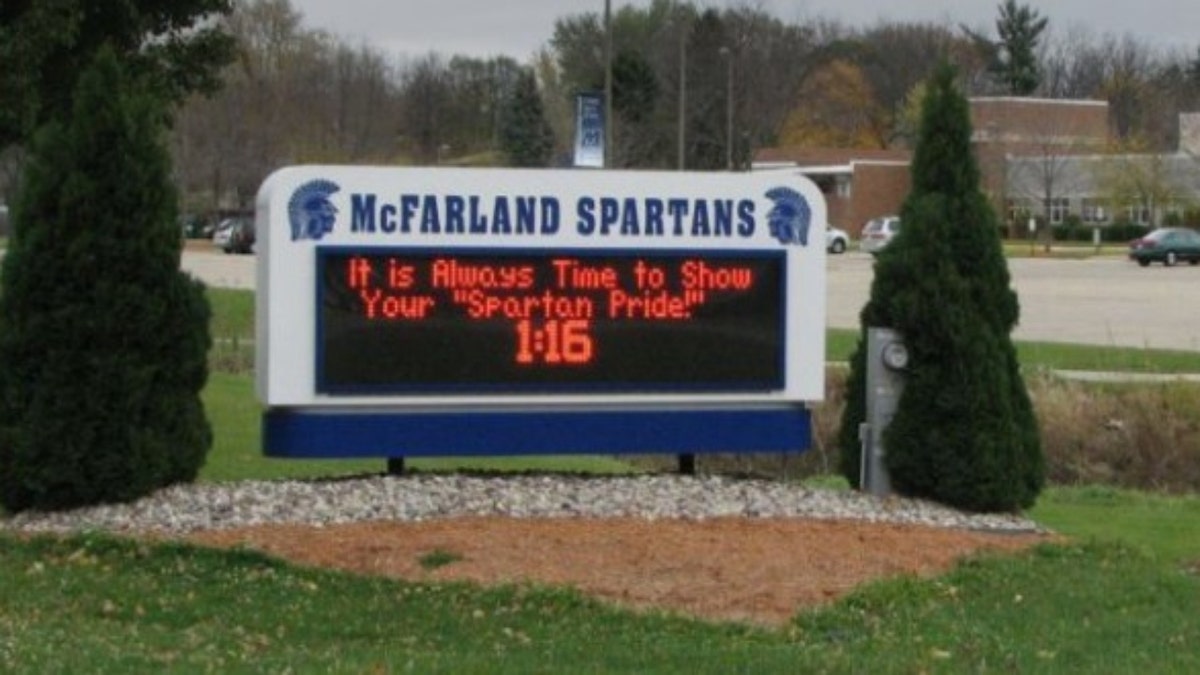 McFarland Spartans sign at McFarland High School