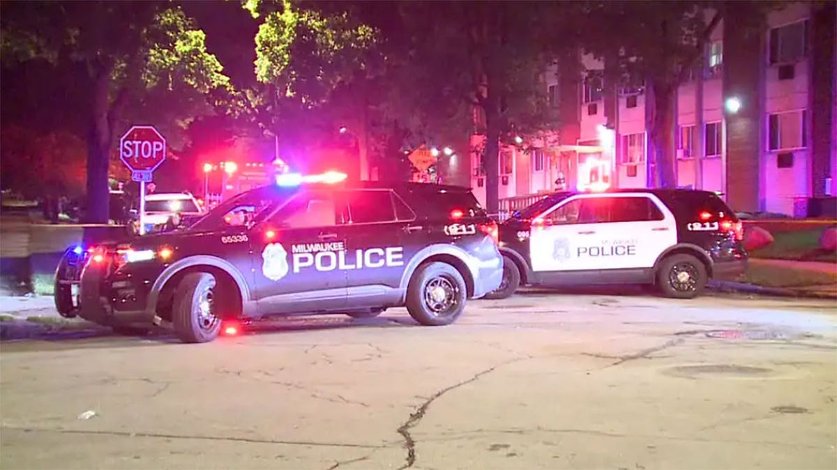milwaukee transgender shooting scene with police cars