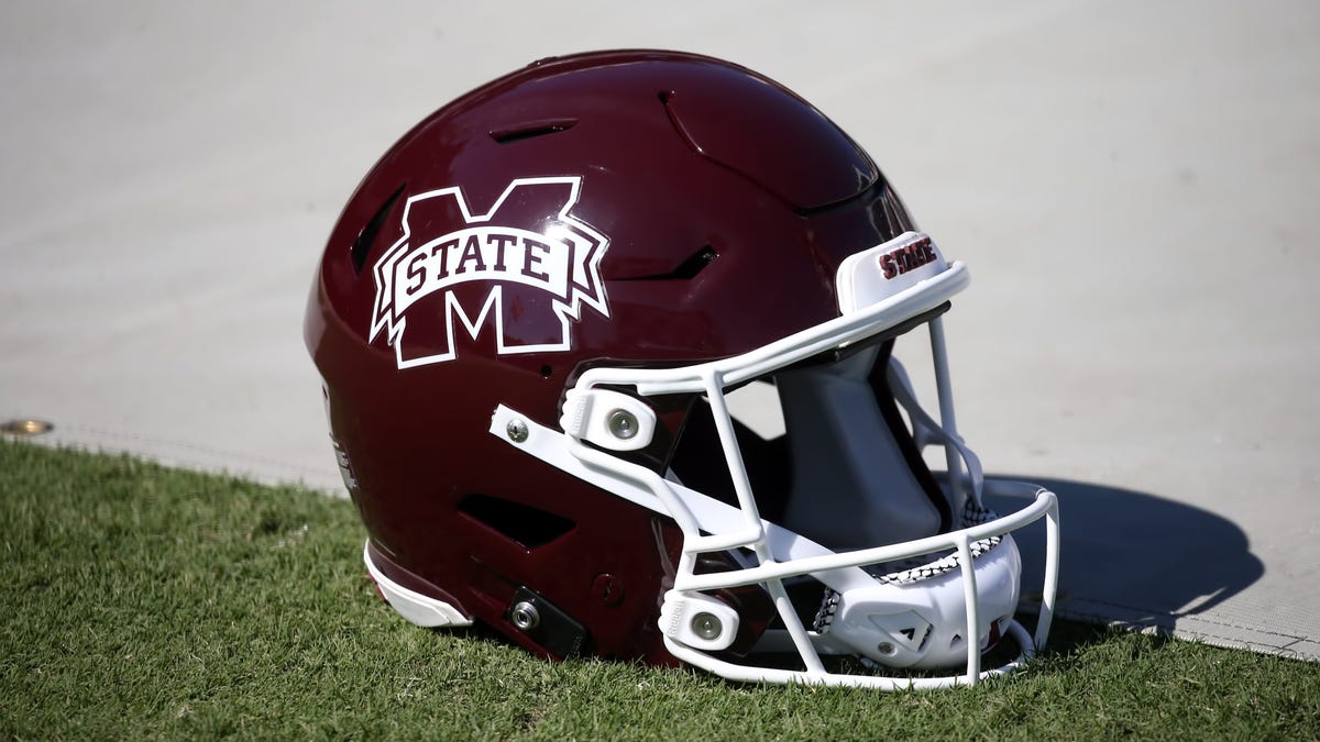 Mississippi State helmet on field