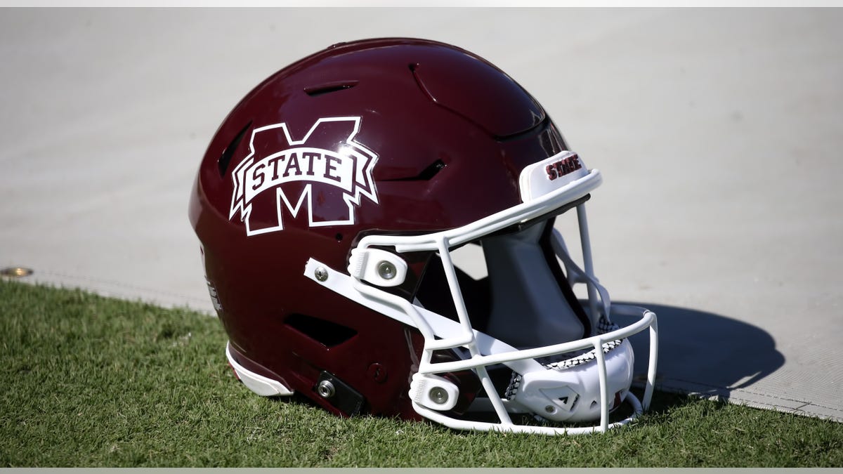 Mississippi State helmet on field