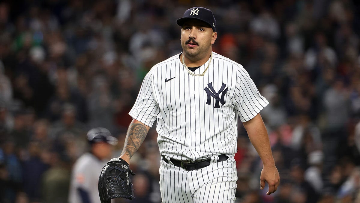 Nestor Cortes walks off mound