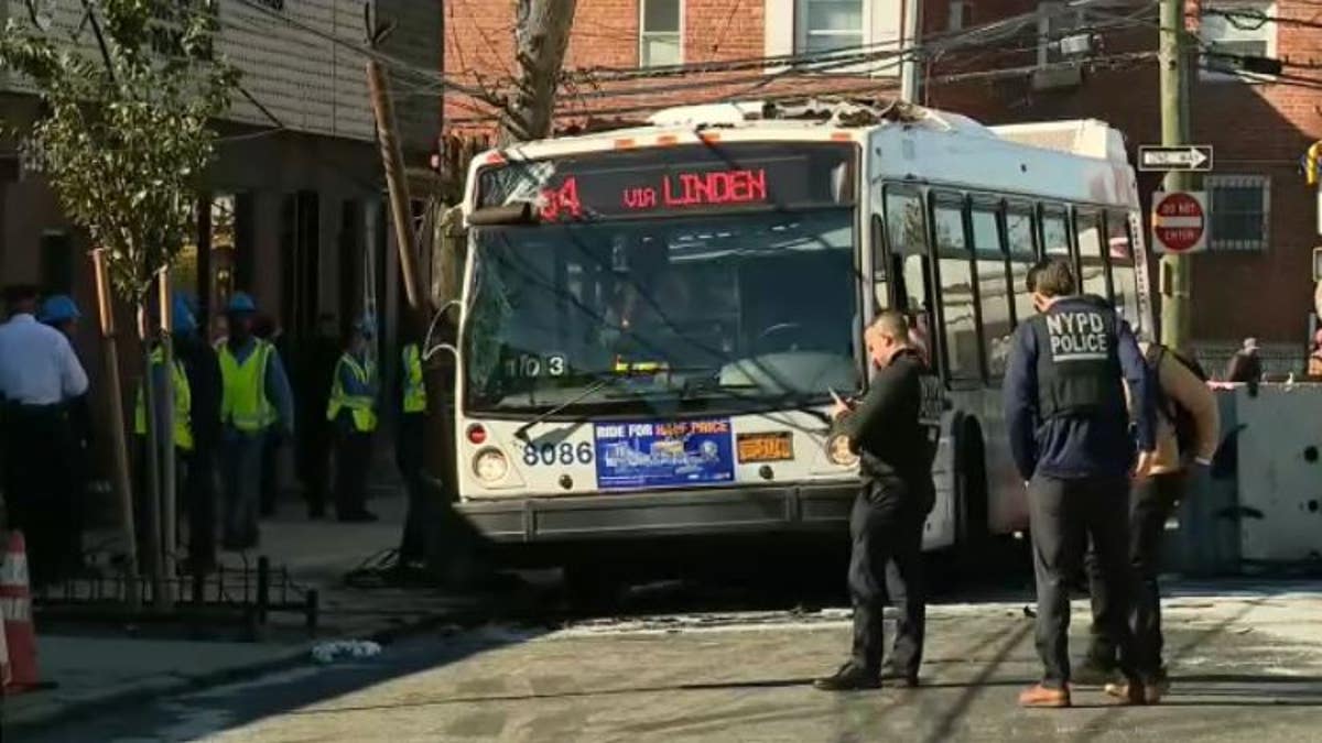 police at scene of bus crash