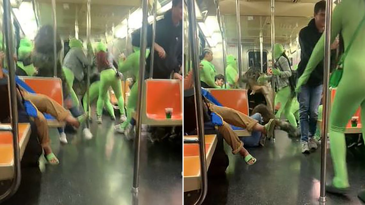 women attacking passengers on subway