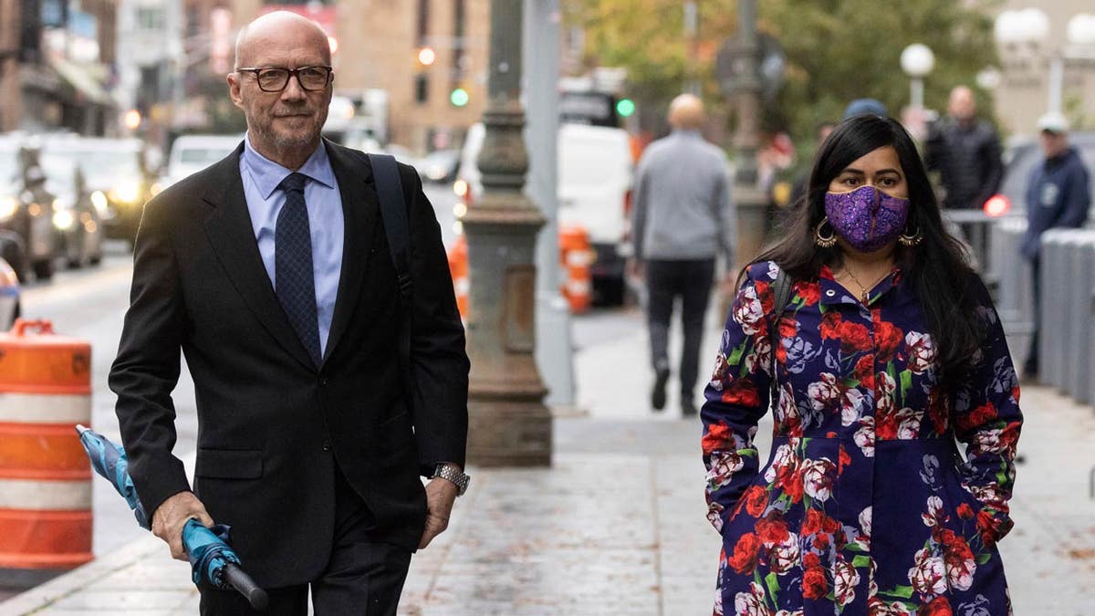 Paul Haggis with lawyer in New York