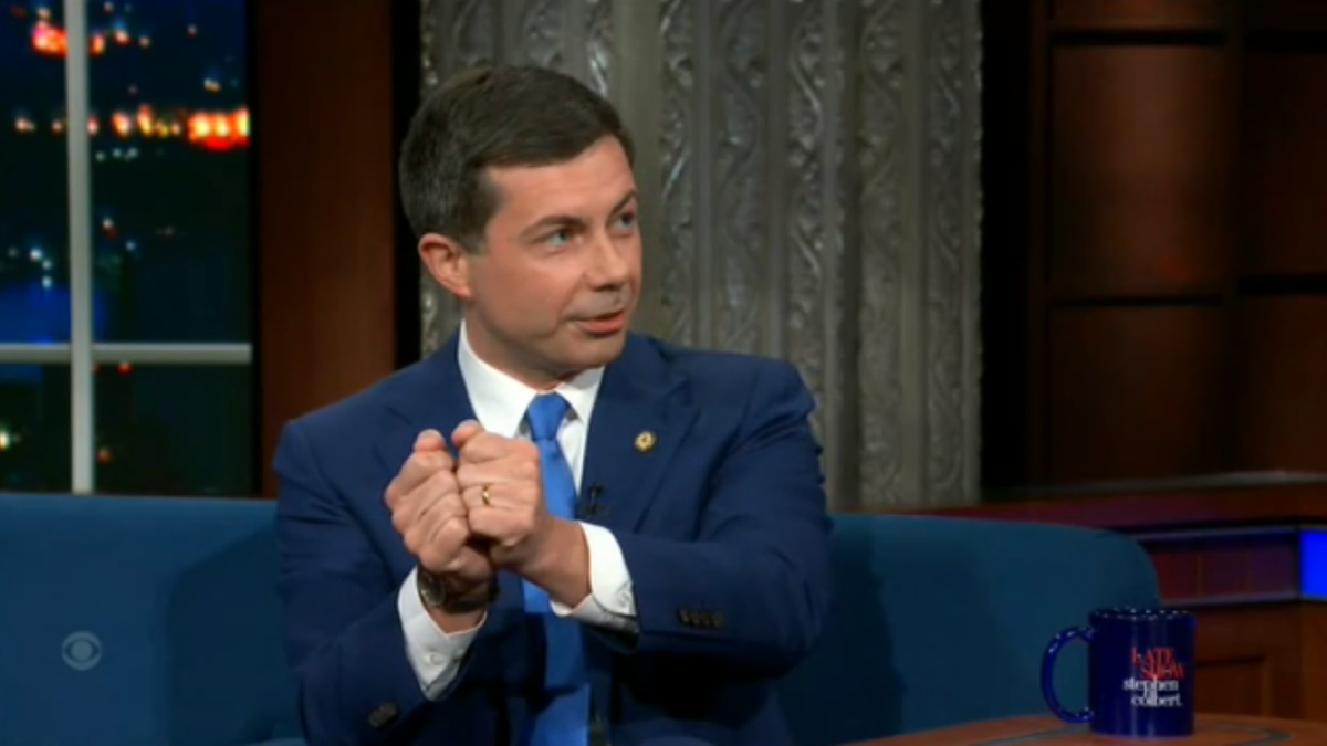 Pete Buttigieg being interviewed