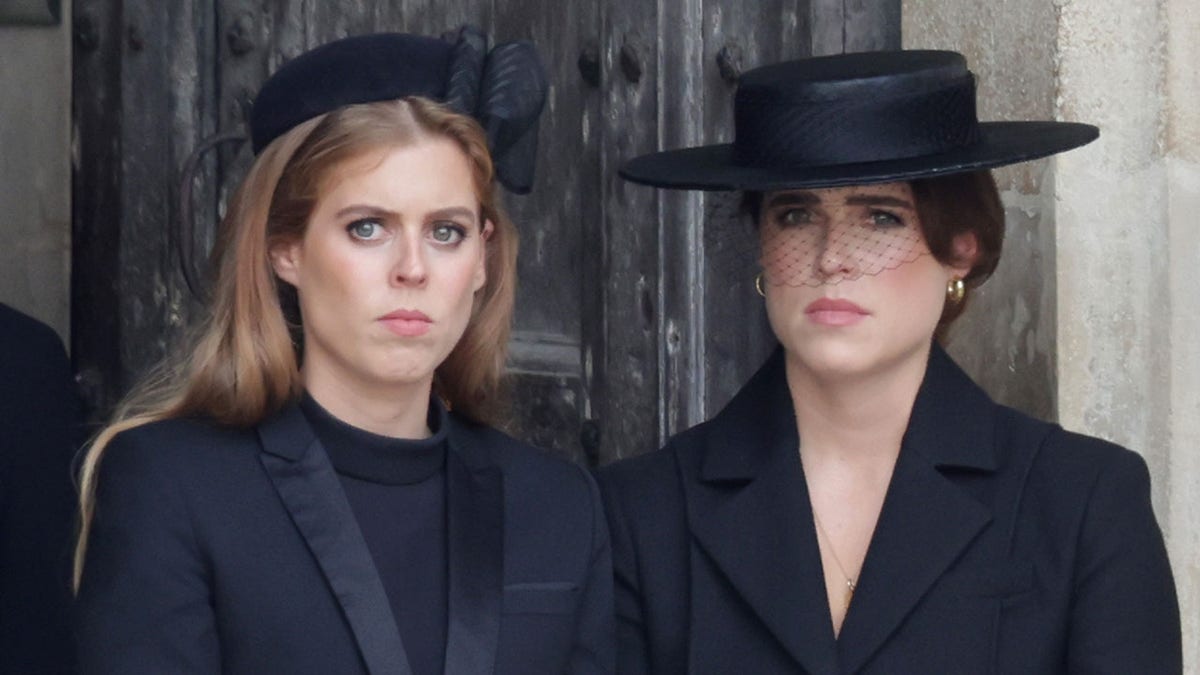 Princess Beatrice and Princess Eugenie wear black to funeral