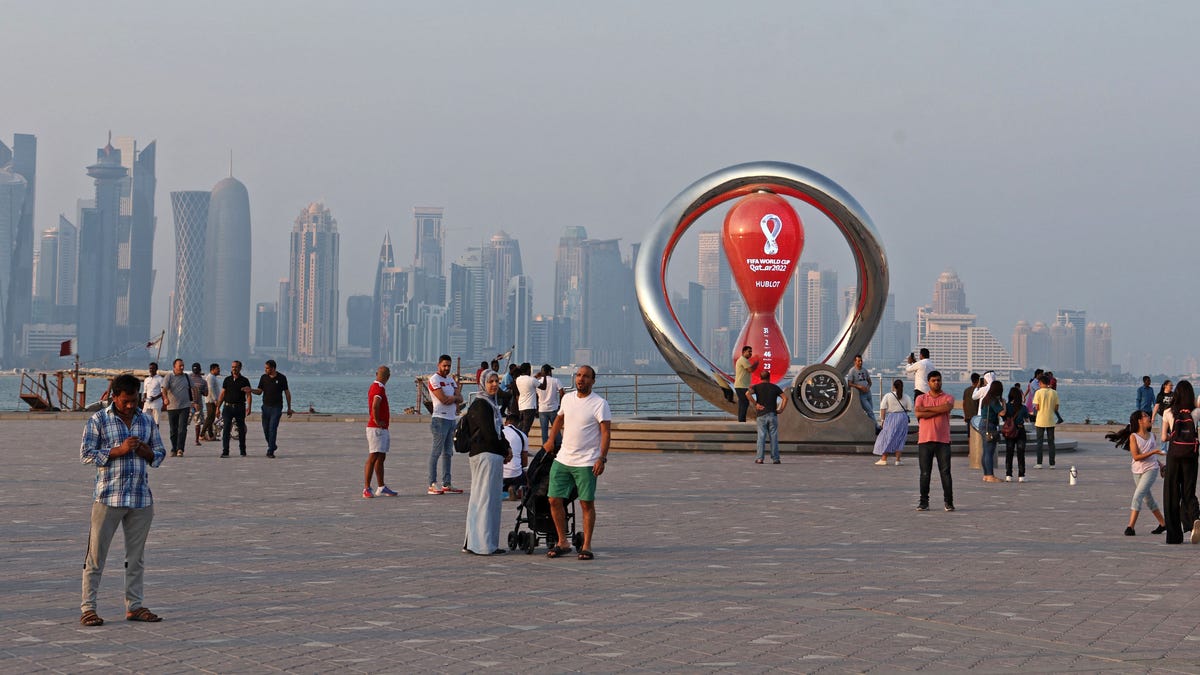General view of Qatar 2022 countdown clock