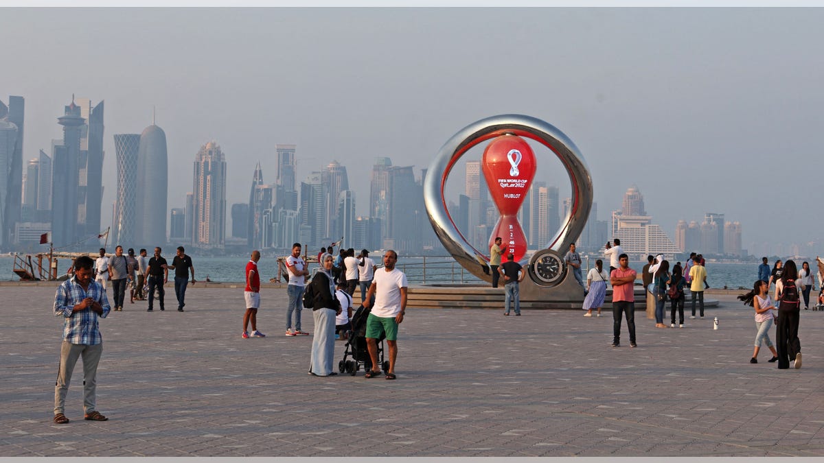 General view of Qatar 2022 countdown clock