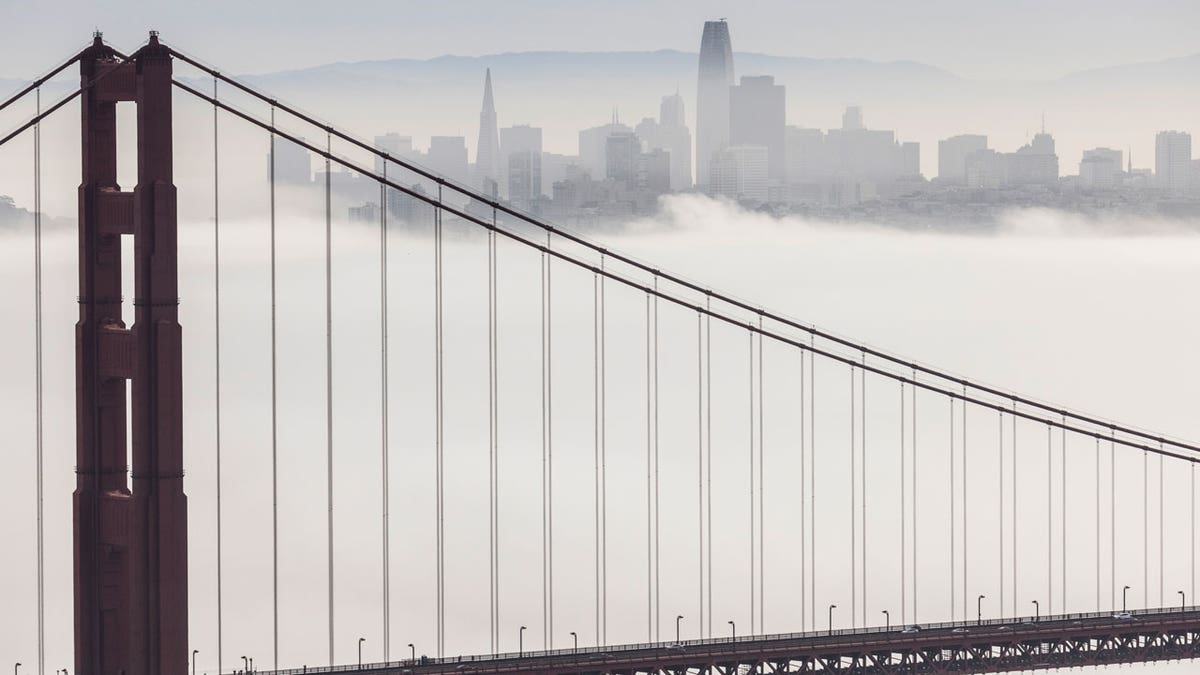 View of San Francisco from the Golden Gate Bridge. The Bay Area was struck by a 5.1 magnitude earthquake Tuesday.