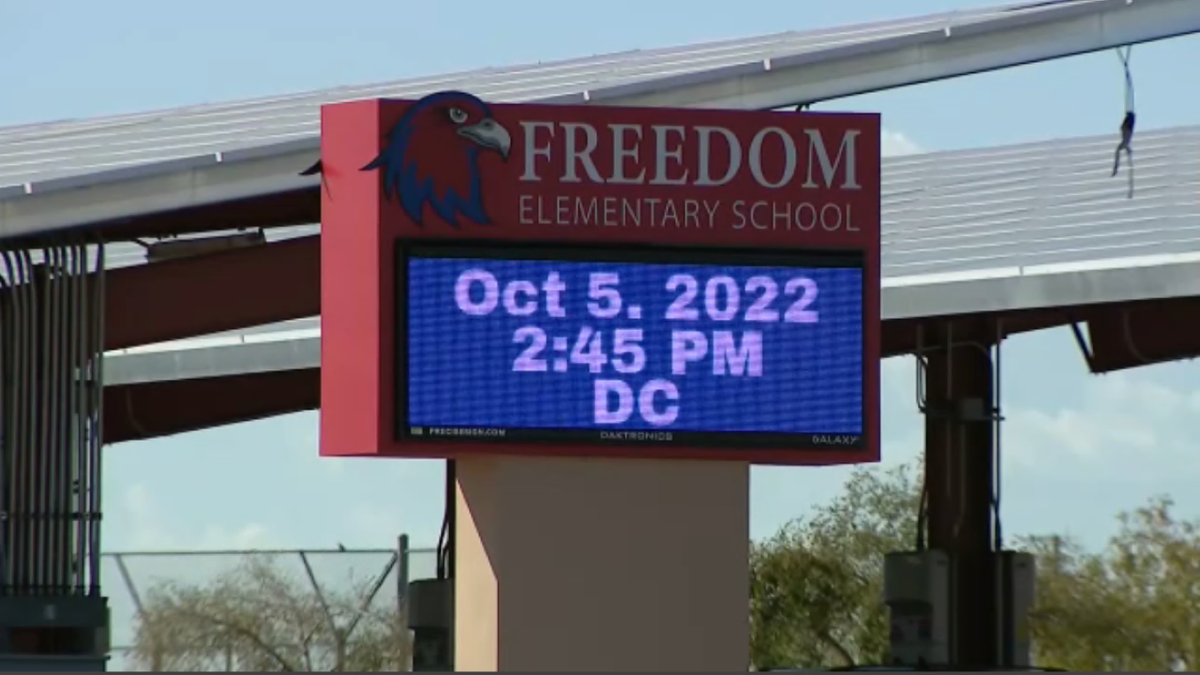 Welcome sign at Liberty Elementary School