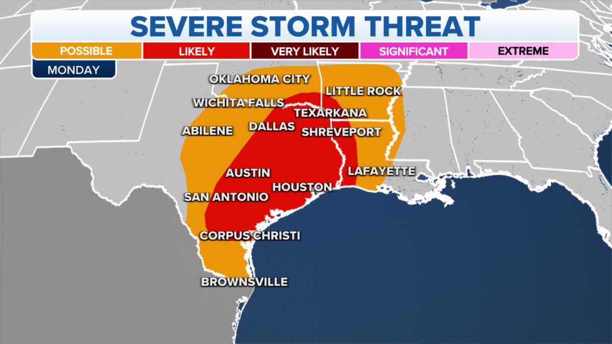 Severe weather forecast map