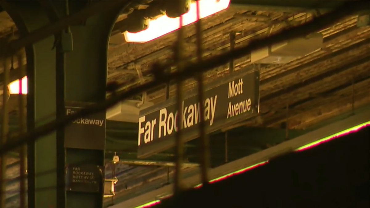 Far Rockaway Mott Avenue subway station sign 