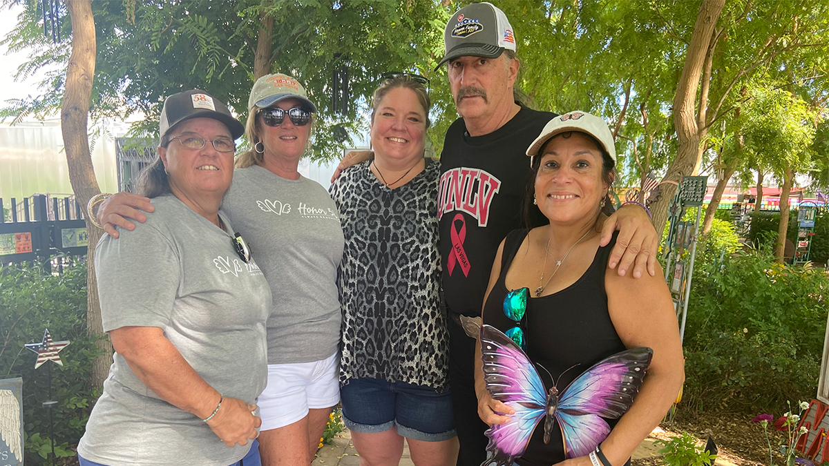 Las Vegas survivors hug in Healing Garden