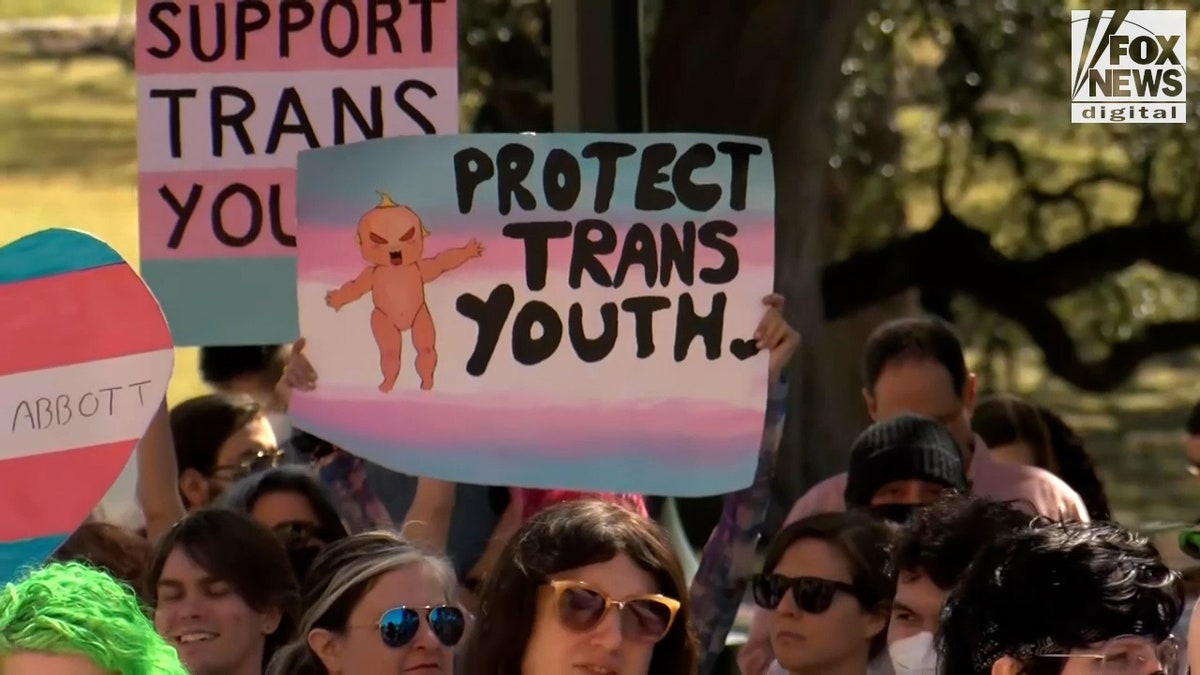 Protesters from the 'Protect Trans Youth' movement