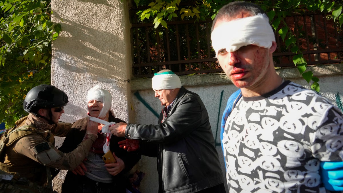 Wounded civilians in Kyiv after russian missile strikes