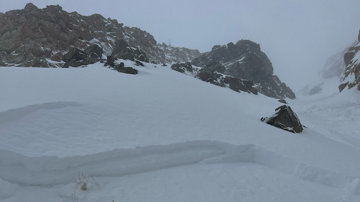 snow avalanche on mountain