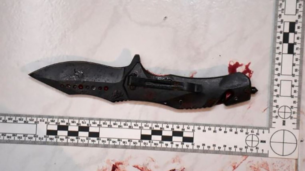 bloody knife found at home