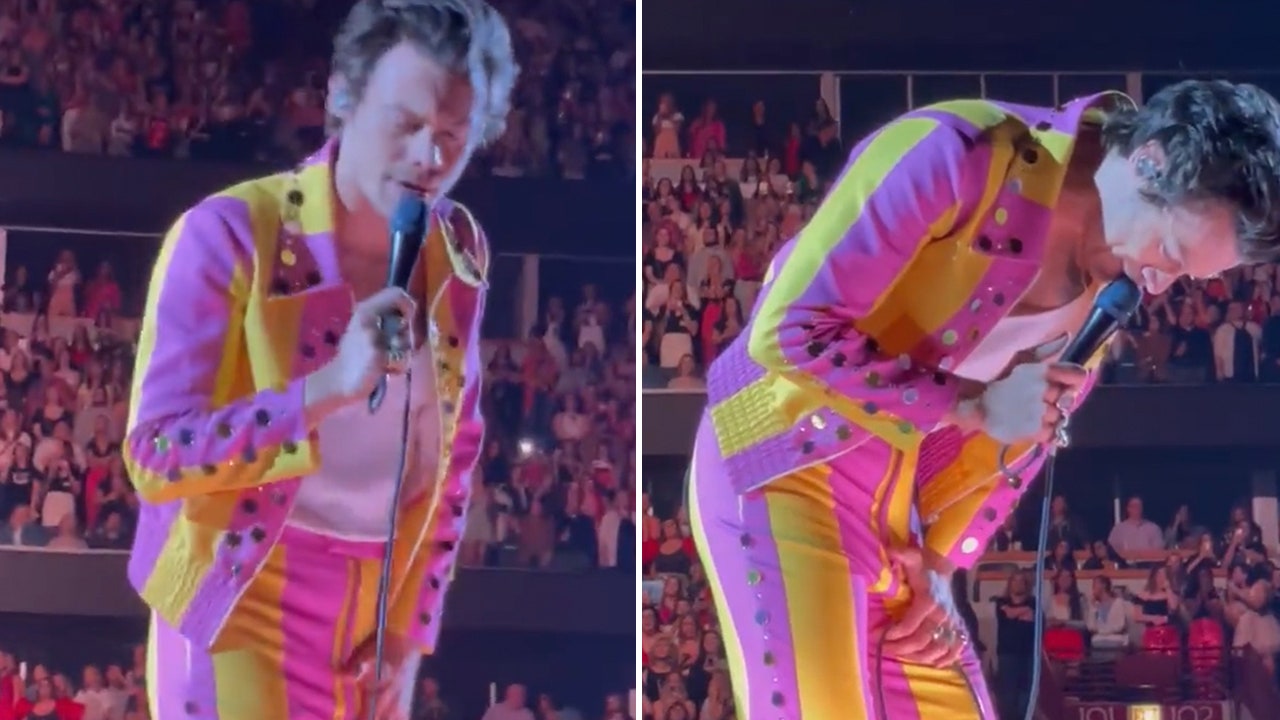 Harry Styles hit in groin with an apparent bottle at Chicago