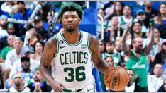 Celtics' Marcus Smart accidentally throws ball at ref's head twice