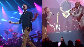 Adam Levine performs for first time since cheating scandal, supported by wife Behati at Shaq's charity event