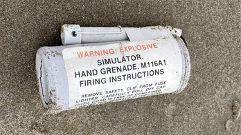 Oregon police warn of 'explosive' hand grenades washing up on beach