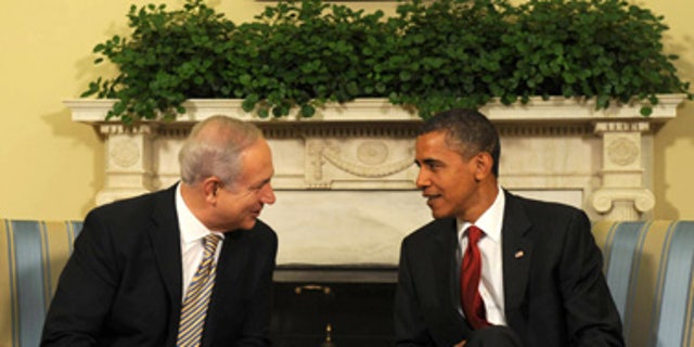 President Barack Obama, right, and Israeli Prime Minister Benjamin Netanyahu meet at the White House on July 6, 2010.